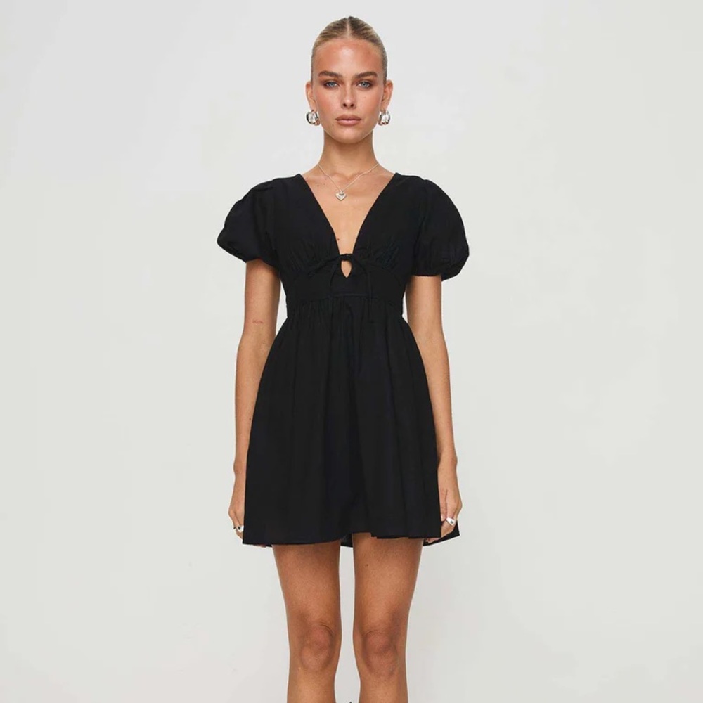 Princess polly Raleigh Mini Dress Black NWT babydoll dress free people